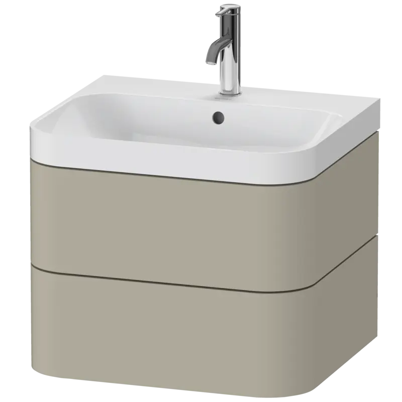 Duravit Happy D.2 23" x 19" x 19" Taupe Two Drawer C-Shaped Wall-Mount Vanity Kit (HP4345O6060)