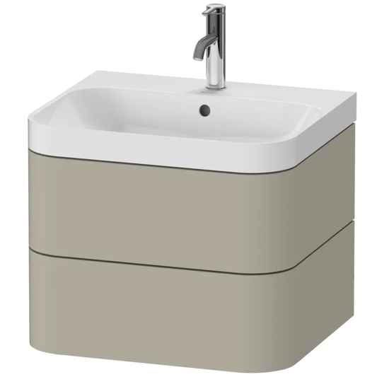 Duravit Happy D.2 23" x 19" x 19" Taupe Two Drawer C-Shaped Wall-Mount Vanity Kit (HP4345O6060)