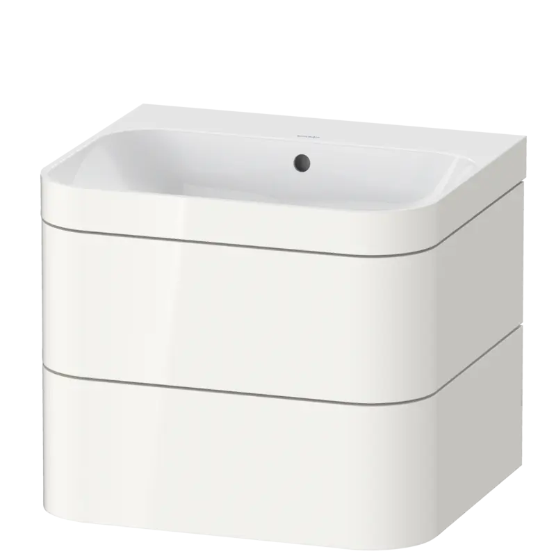 Duravit Happy D.2 23" x 19" x 19" White High Gloss Two Drawer C-Bonded Wall-Mount Vanity Kit (HP4635N2222)