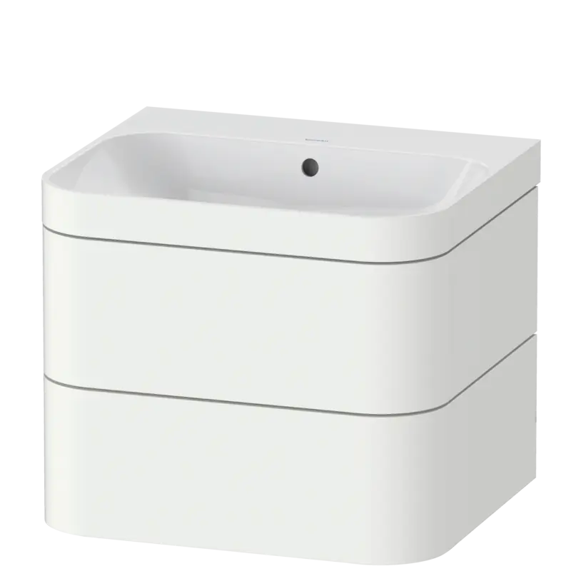 Duravit Happy D.2 23" x 19" x 19" White Satin Matt Two Drawer C-Bonded Wall-Mount Vanity Kit (HP4635N3636)