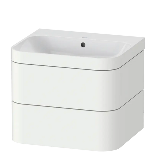 Duravit Happy D.2 23" x 19" x 19" White Satin Matt Two Drawer C-Bonded Wall-Mount Vanity Kit (HP4635N3636)