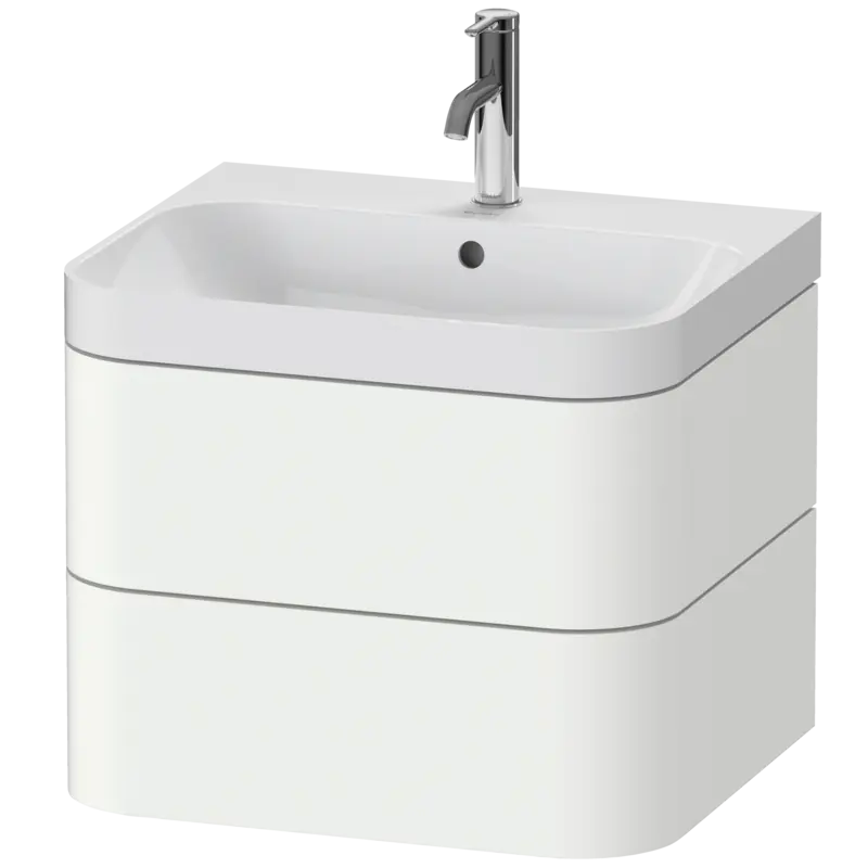 Duravit Happy D.2 23" x 19" x 19" White Satin Matt Two Drawer C-Shaped Wall-Mount Vanity Kit (HP4345O3636)