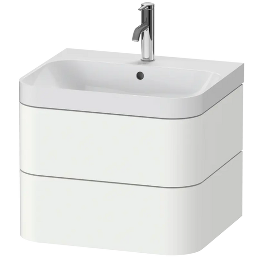 Duravit Happy D.2 23" x 19" x 19" White Satin Matt Two Drawer C-Shaped Wall-Mount Vanity Kit (HP4345O3636)