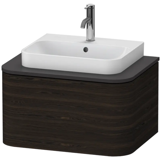 Duravit Happy D.2 26" x 14" x 19" Brushed Walnut One Drawer Wall-Mount Vanity Unit (HP494006969)