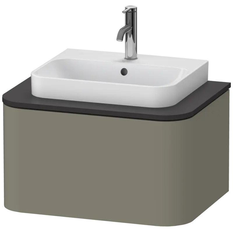 Duravit Happy D.2 26" x 14" x 19" Stone Gray One Drawer Wall-Mount Vanity Unit (HP494009292)