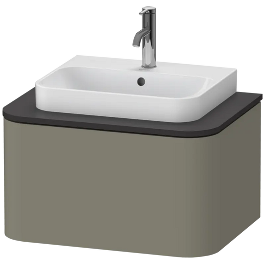 Duravit Happy D.2 26" x 14" x 19" Stone Gray One Drawer Wall-Mount Vanity Unit (HP494009292)