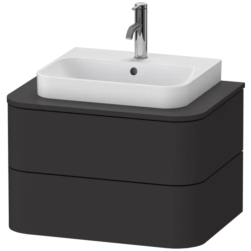 Duravit Happy D.2 26" x 16" x 19" Graphite Two Drawer Wall-Mount Vanity Unit (HP496008080)
