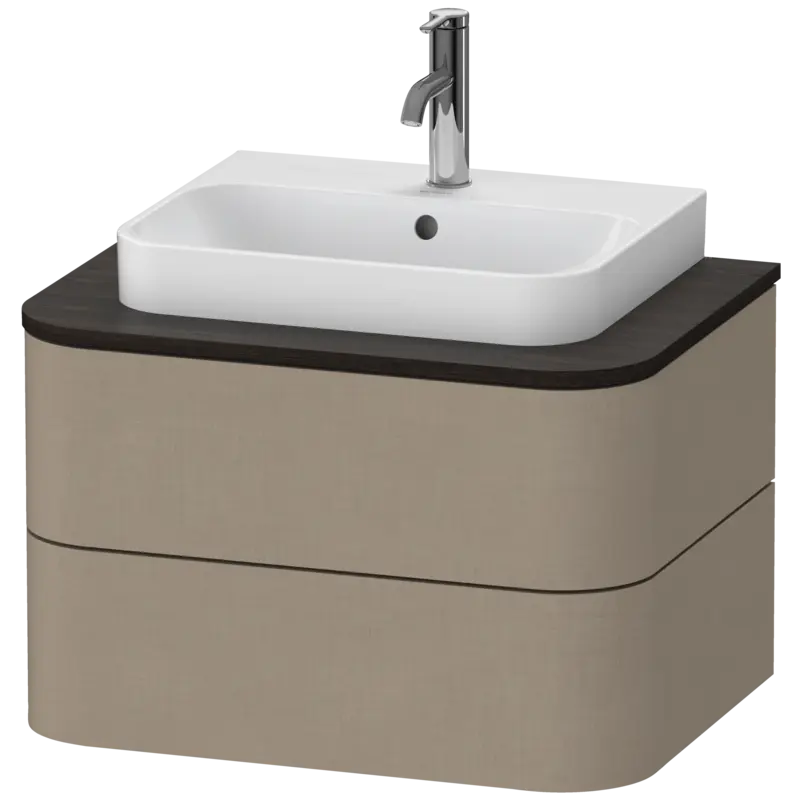 Duravit Happy D.2 26" x 16" x 19" Linen Two Drawer Wall-Mount Vanity Unit (HP496007575)