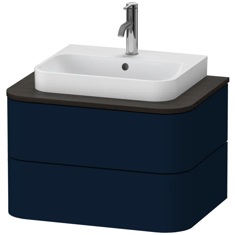Duravit Happy D.2 26" x 16" x 19" Midnight Blue Two Drawer Wall-Mount Vanity Unit (HP496009898)
