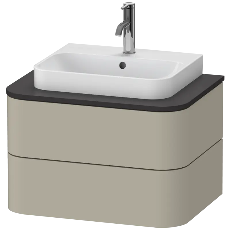 Duravit Happy D.2 26" x 16" x 19" Taupe Two Drawer Wall-Mount Vanity Unit (HP496006060)