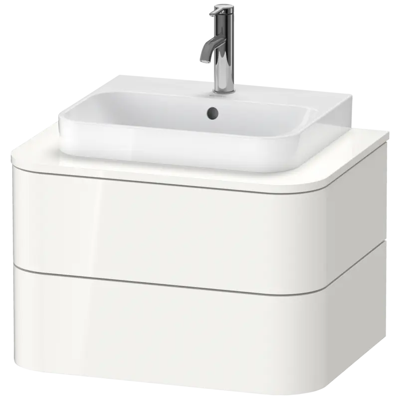 Duravit Happy D.2 26" x 16" x 19" White High Gloss Two Drawer Wall-Mount Vanity Unit (HP496002222)