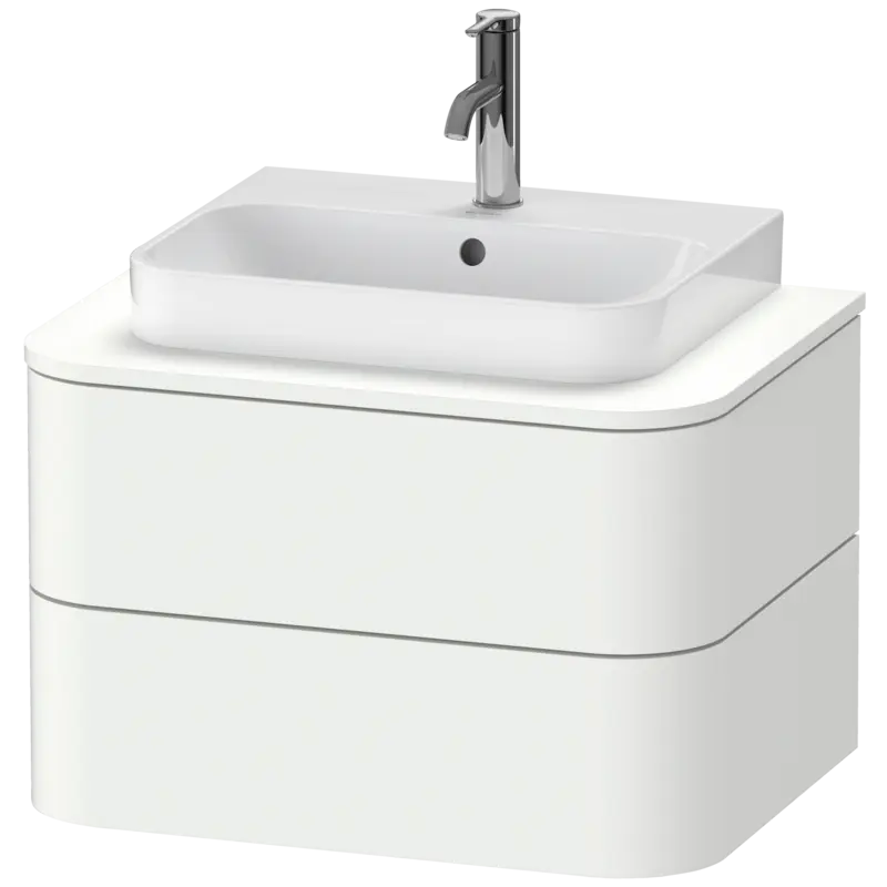 Duravit Happy D.2 26" x 16" x 19" White Satin Matt Two Drawer Wall-Mount Vanity Unit (HP496003636)