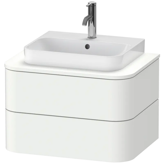 Duravit Happy D.2 26" x 16" x 19" White Satin Matt Two Drawer Wall-Mount Vanity Unit (HP496003636)