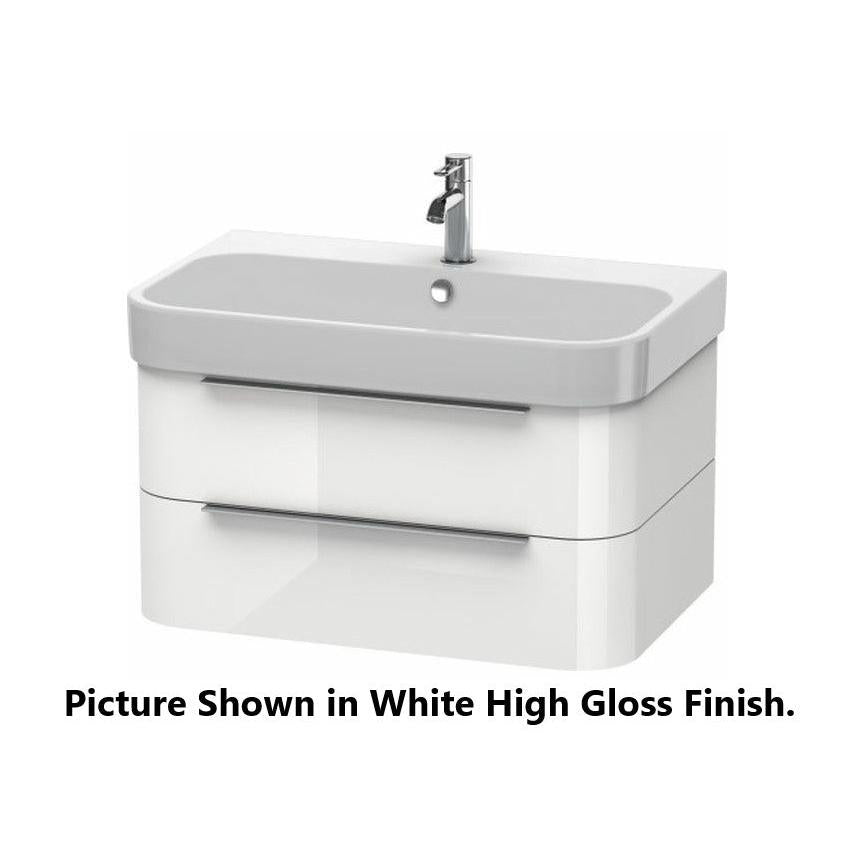 Duravit Happy D.2 31" x 15" x 19" White High Gloss Two Drawer Wall-Mount Vanity Unit (H2636502222)