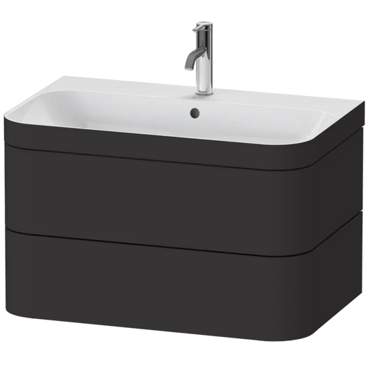 Duravit Happy D.2 31" x 19" x 19" Graphite Two Drawer C-Bonded Wall-Mount Vanity Kit (HP4637O8080)