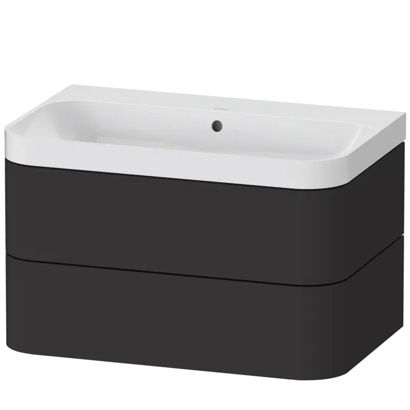 Duravit Happy D.2 31" x 19" x 19" Graphite Two Drawer C-Shaped Wall-Mount Vanity Kit (HP4347N8080)