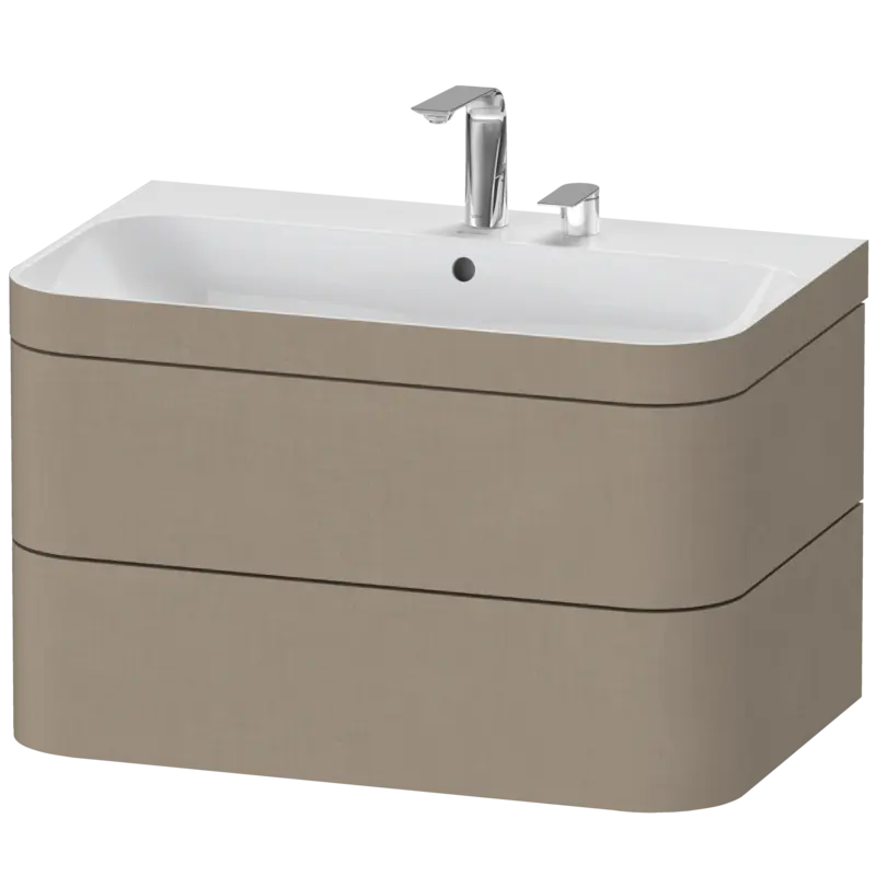 Duravit Happy D.2 31" x 19" x 19" Linen Two Drawer C-Bonded Wall-Mount Vanity Kit (HP4637E7575)