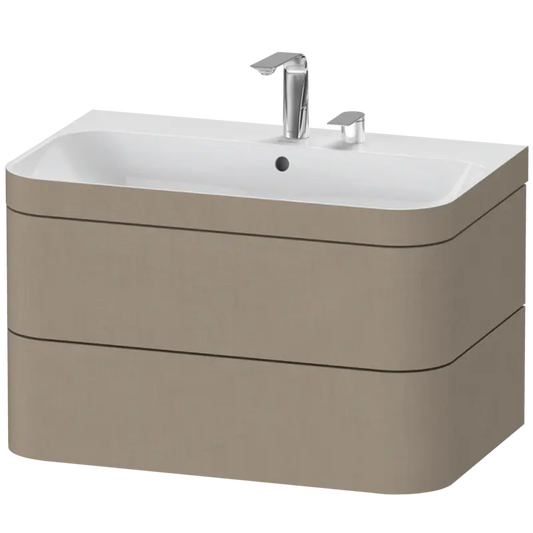 Duravit Happy D.2 31" x 19" x 19" Linen Two Drawer C-Bonded Wall-Mount Vanity Kit (HP4637E7575)