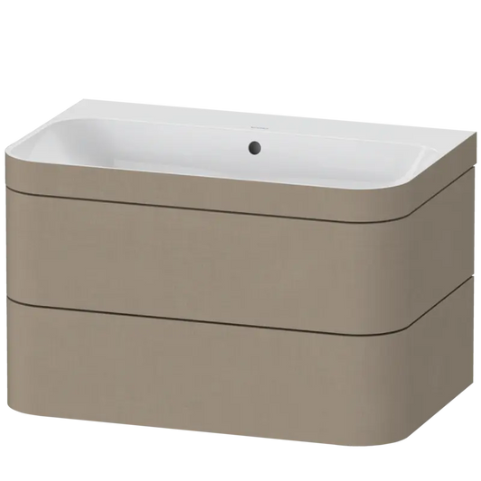 Duravit Happy D.2 31" x 19" x 19" Linen Two Drawer C-Bonded Wall-Mount Vanity Kit (HP4637N7575)