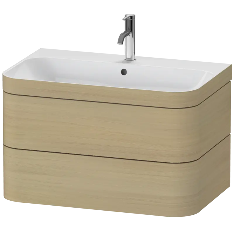 Duravit Happy D.2 31" x 19" x 19" Mediterranean Oak Two Drawer C-Bonded Wall-Mount Vanity Kit (HP4637O7171)