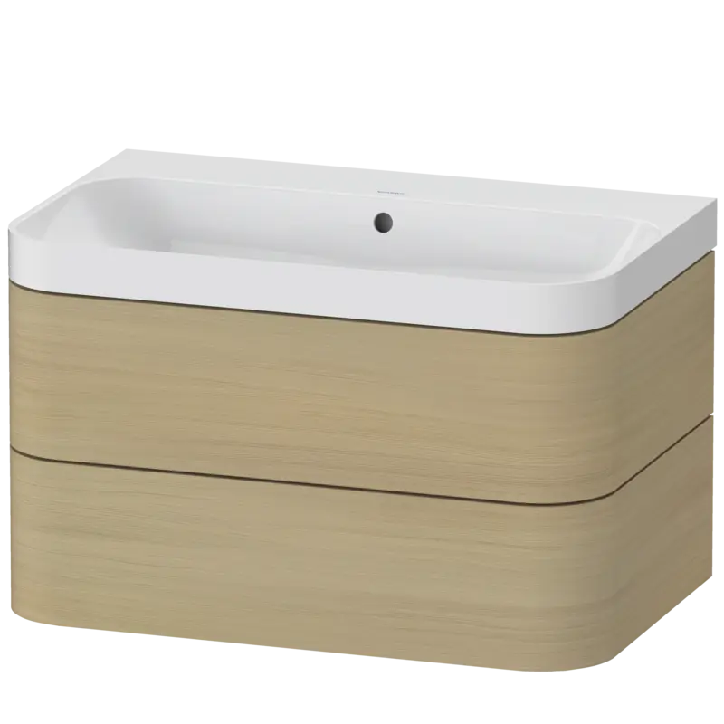 Duravit Happy D.2 31" x 19" x 19" Mediterranean Oak Two Drawer C-Shaped Wall-Mount Vanity Kit (HP4347N7171)