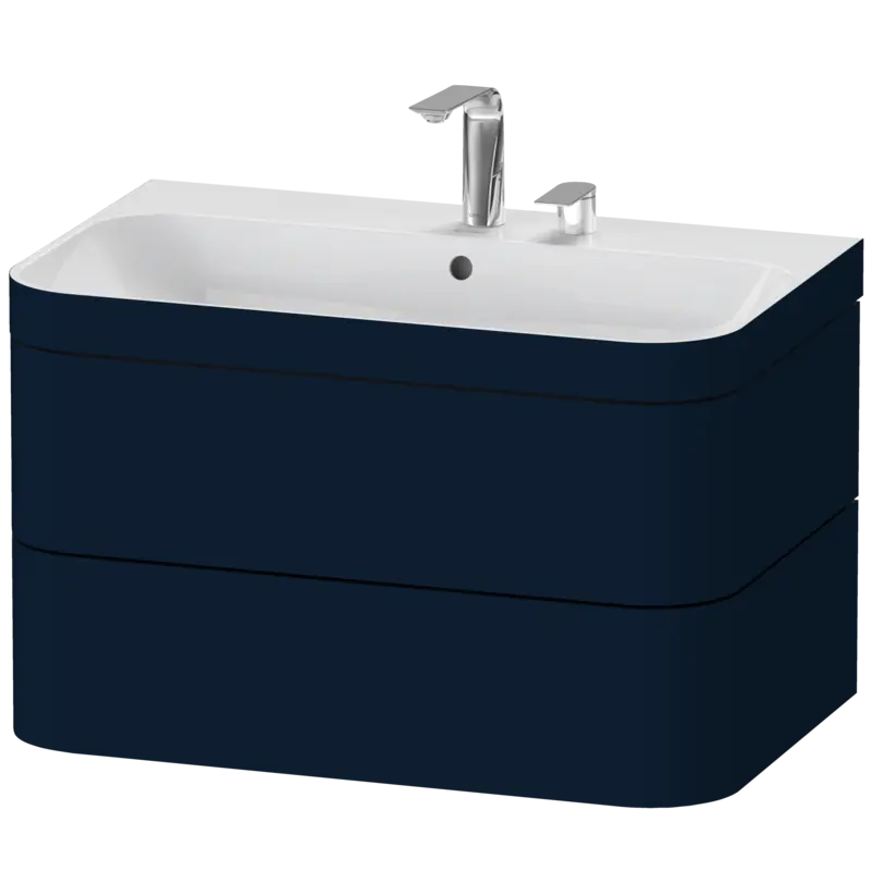 Duravit Happy D.2 31" x 19" x 19" Midnight Blue Two Drawer C-Bonded Wall-Mount Vanity Kit (HP4637E9898)
