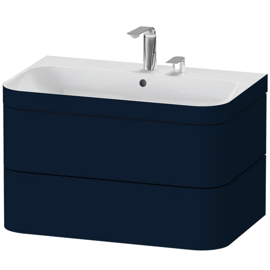 Duravit Happy D.2 31" x 19" x 19" Midnight Blue Two Drawer C-Bonded Wall-Mount Vanity Kit (HP4637E9898)