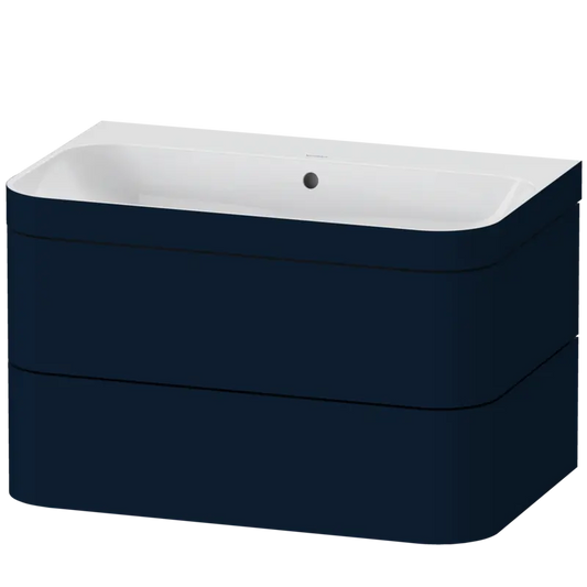 Duravit Happy D.2 31" x 19" x 19" Midnight Blue Two Drawer C-Bonded Wall-Mount Vanity Kit (HP4637N9898)