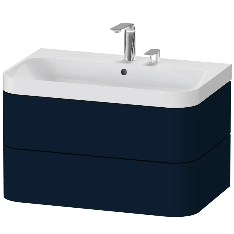 Duravit Happy D.2 31" x 19" x 19" Midnight Blue Two Drawer C-Shaped Wall-Mount Vanity Kit (HP4347E9898)