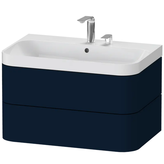 Duravit Happy D.2 31" x 19" x 19" Midnight Blue Two Drawer C-Shaped Wall-Mount Vanity Kit (HP4347E9898)