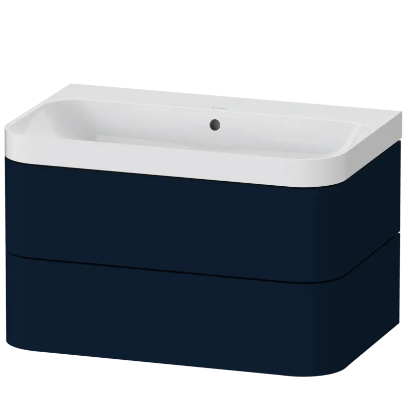 Duravit Happy D.2 31" x 19" x 19" Midnight Blue Two Drawer C-Shaped Wall-Mount Vanity Kit (HP4347N9898)