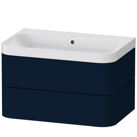 Duravit Happy D.2 31" x 19" x 19" Midnight Blue Two Drawer C-Shaped Wall-Mount Vanity Kit (HP4347N9898)