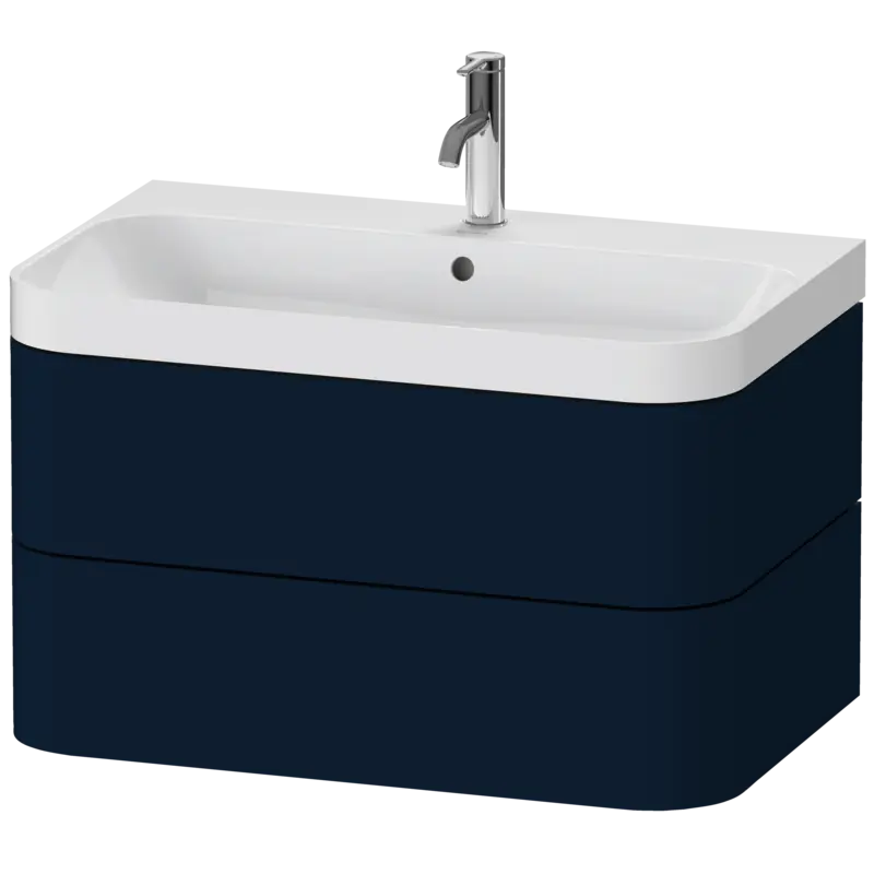 Duravit Happy D.2 31" x 19" x 19" Midnight Blue Two Drawer C-Shaped Wall-Mount Vanity Kit (HP4347O9898)