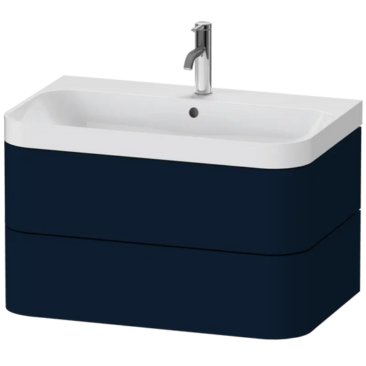 Duravit Happy D.2 31" x 19" x 19" Midnight Blue Two Drawer C-Shaped Wall-Mount Vanity Kit (HP4347O9898)