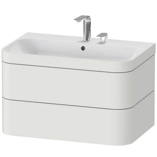 Duravit Happy D.2 31" x 19" x 19" Nordic White Two Drawer C-Bonded Wall-Mount Vanity Kit (HP4637E3939)