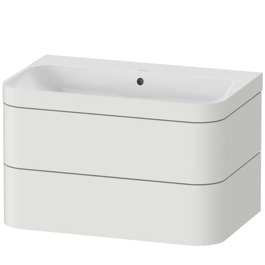 Duravit Happy D.2 31" x 19" x 19" Nordic White Two Drawer C-Bonded Wall-Mount Vanity Kit (HP4637N3939)