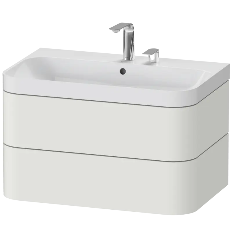 Duravit Happy D.2 31" x 19" x 19" Nordic White Two Drawer C-Shaped Wall-Mount Vanity Kit (HP4347E3939)
