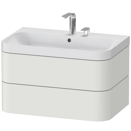 Duravit Happy D.2 31" x 19" x 19" Nordic White Two Drawer C-Shaped Wall-Mount Vanity Kit (HP4347E3939)