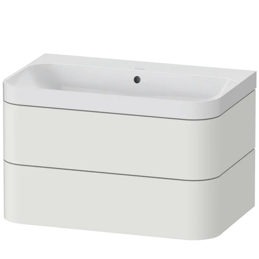 Duravit Happy D.2 31" x 19" x 19" Nordic White Two Drawer C-Shaped Wall-Mount Vanity Kit (HP4347N3939)