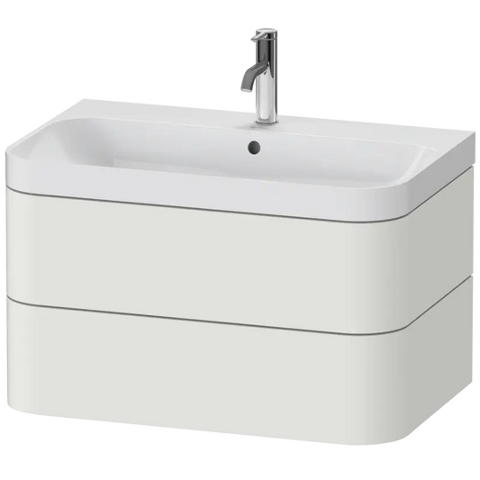 Duravit Happy D.2 31" x 19" x 19" Nordic White Two Drawer C-Shaped Wall-Mount Vanity Kit (HP4347O3939)