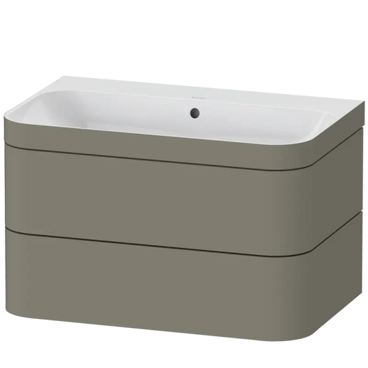 Duravit Happy D.2 31" x 19" x 19" Stone Gray Two Drawer C-Bonded Wall-Mount Vanity Kit (HP4637N9292)