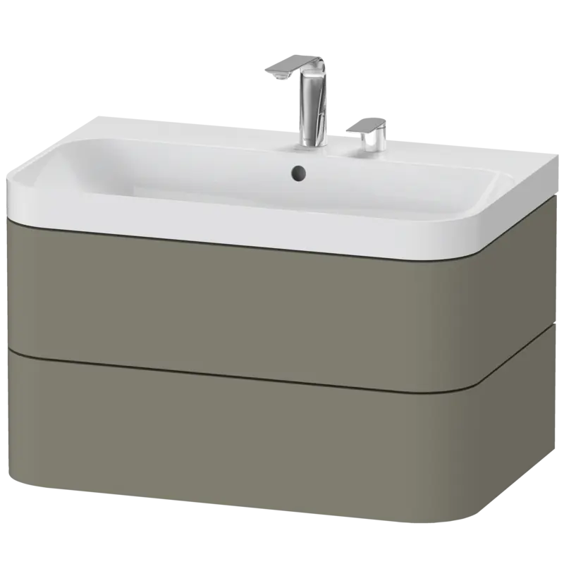 Duravit Happy D.2 31" x 19" x 19" Stone Gray Two Drawer C-Shaped Wall-Mount Vanity Kit (HP4347E9292)