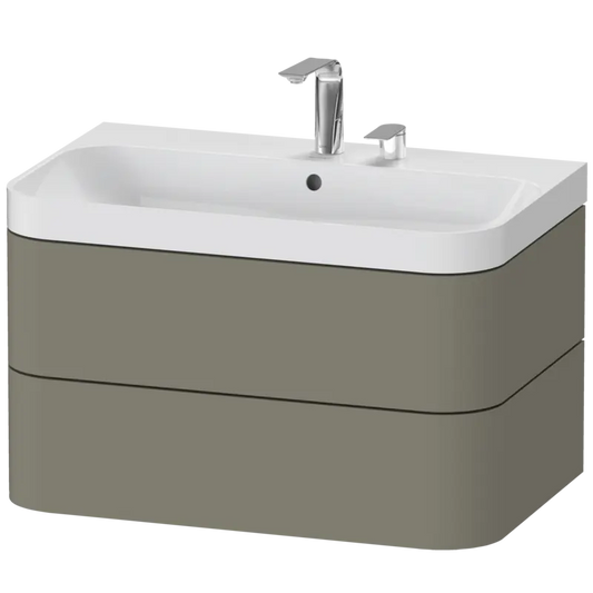 Duravit Happy D.2 31" x 19" x 19" Stone Gray Two Drawer C-Shaped Wall-Mount Vanity Kit (HP4347E9292)