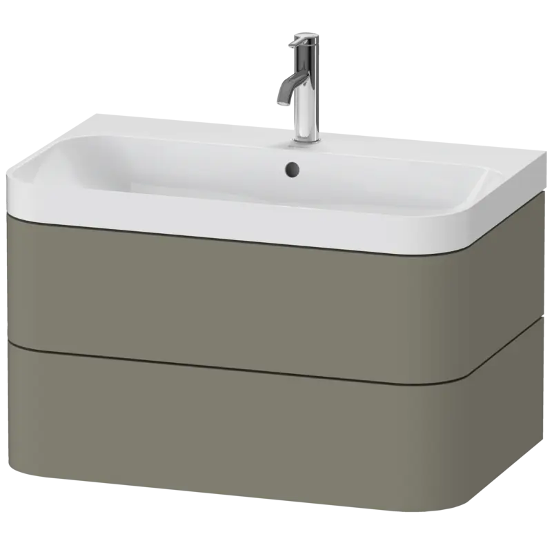 Duravit Happy D.2 31" x 19" x 19" Stone Gray Two Drawer C-Shaped Wall-Mount Vanity Kit (HP4347O9292)