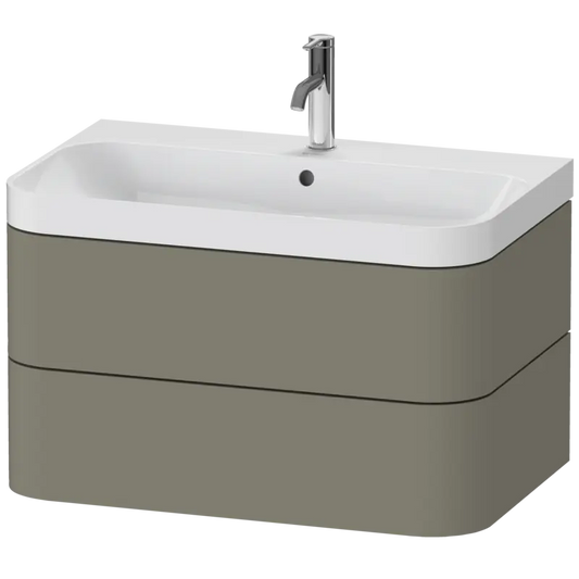 Duravit Happy D.2 31" x 19" x 19" Stone Gray Two Drawer C-Shaped Wall-Mount Vanity Kit (HP4347O9292)