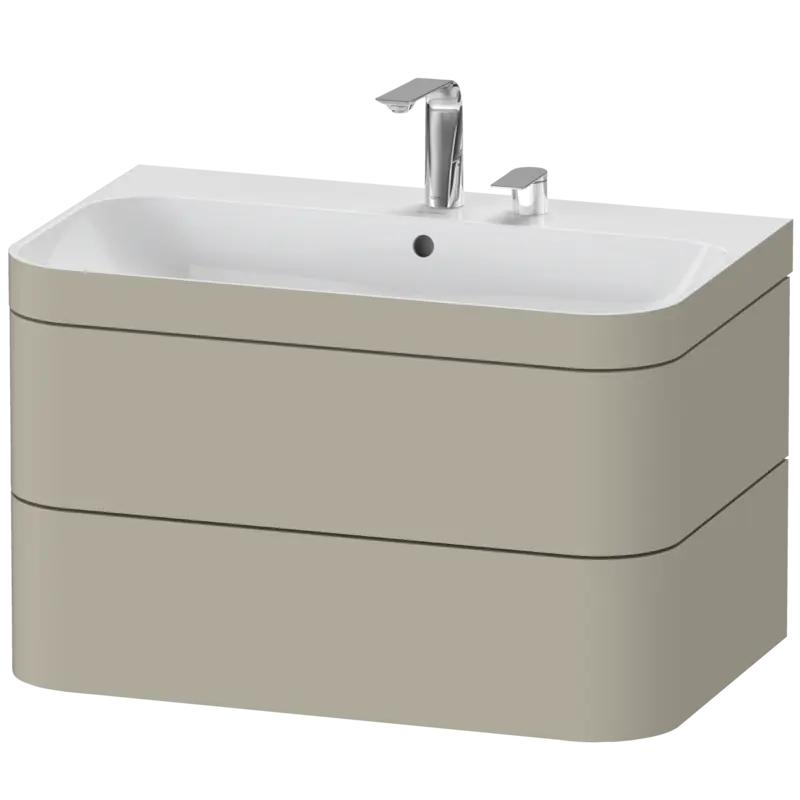 Duravit Happy D.2 31" x 19" x 19" Taupe Two Drawer C-Bonded Wall-Mount Vanity Kit (HP4637E6060)