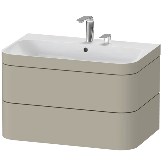 Duravit Happy D.2 31" x 19" x 19" Taupe Two Drawer C-Bonded Wall-Mount Vanity Kit (HP4637E6060)