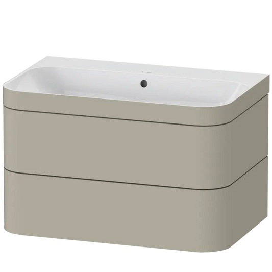 Duravit Happy D.2 31" x 19" x 19" Taupe Two Drawer C-Bonded Wall-Mount Vanity Kit (HP4637N6060)