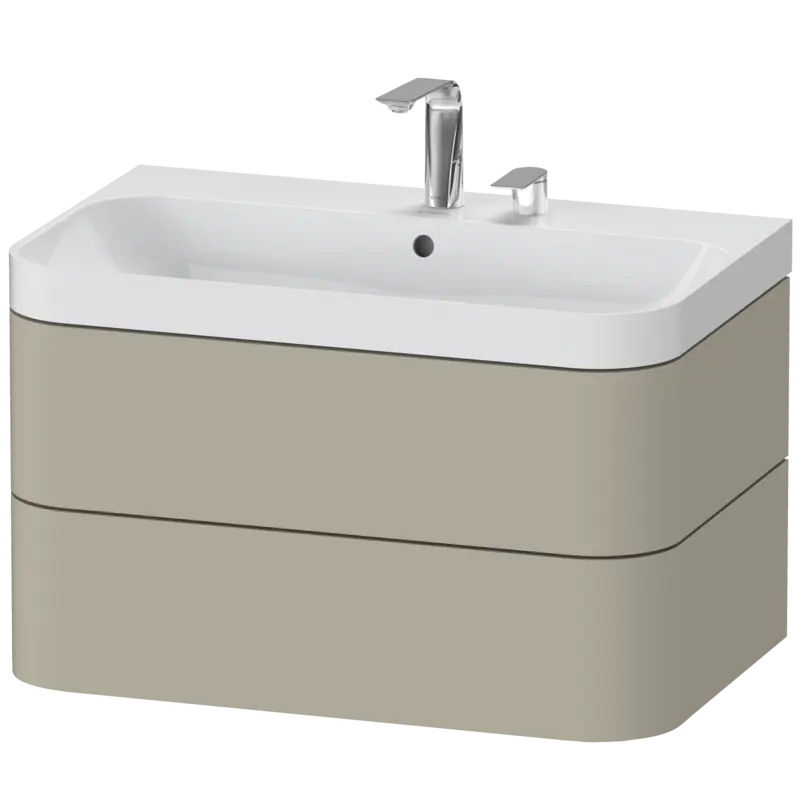 Duravit Happy D.2 31" x 19" x 19" Taupe Two Drawer C-Shaped Wall-Mount Vanity Kit (HP4347E6060)