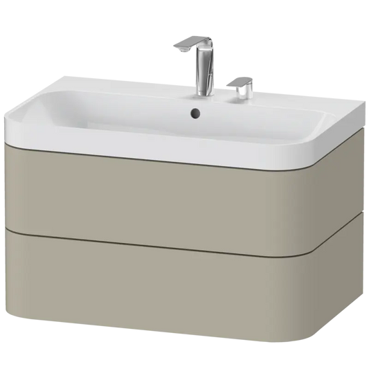 Duravit Happy D.2 31" x 19" x 19" Taupe Two Drawer C-Shaped Wall-Mount Vanity Kit (HP4347E6060)